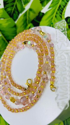 Salmon Colored Luxury Handcrafted Waist Beads - image1